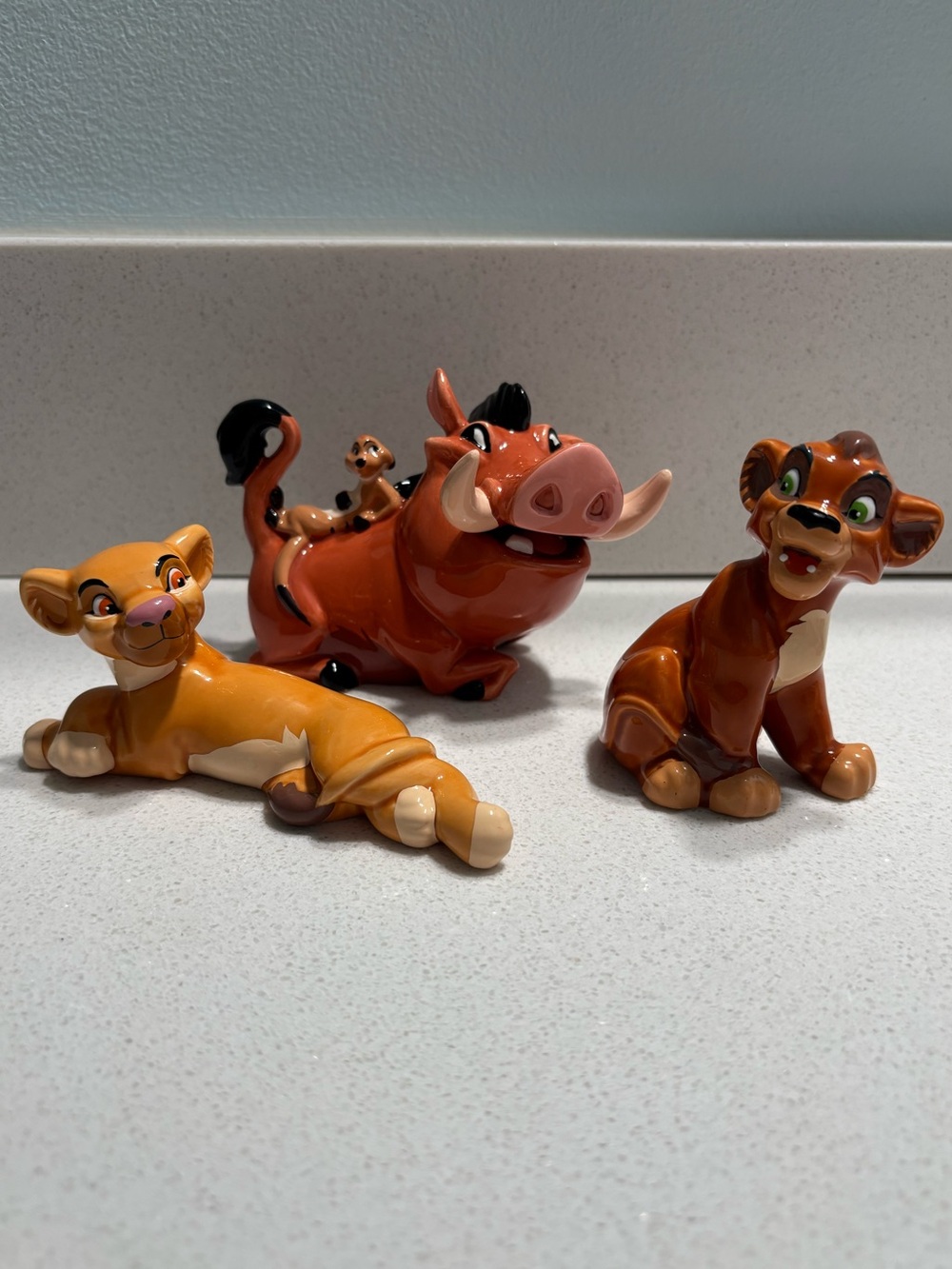 Vintage Disney The Lion King Pumba Timon Kira & Kyon Porcelain Figurines